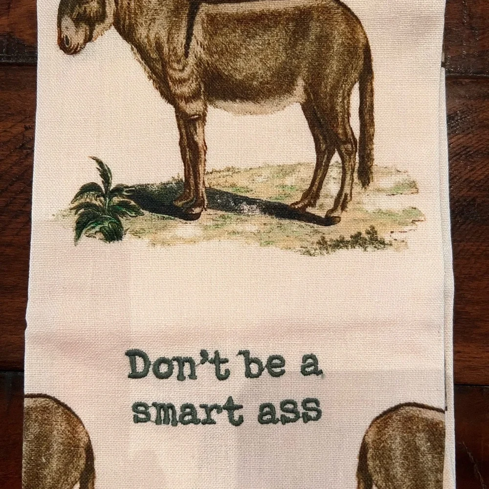 Primitives by Kathy Donkey Print Kitchen Towel - Brown